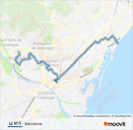 N15 Bus Line Map