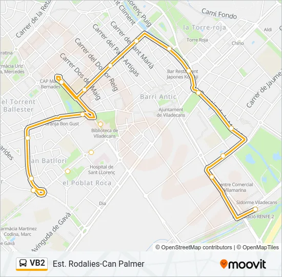 VB2 Bus Line Map