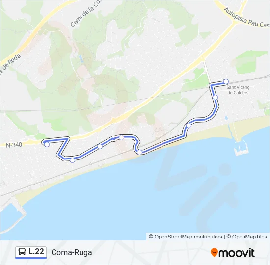 L.22 Bus Line Map