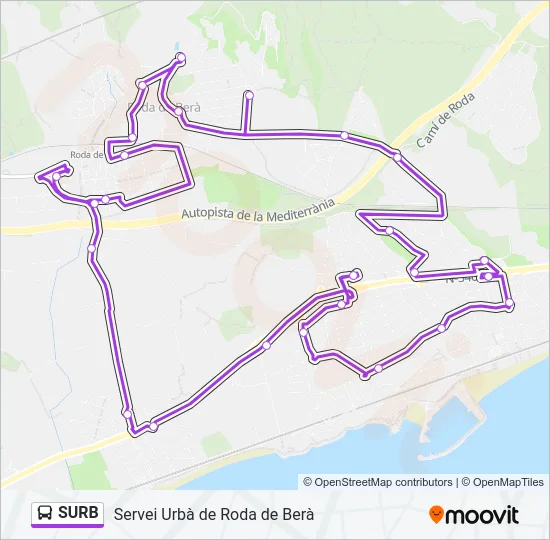 SURB Bus Line Map