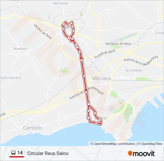 14 Bus Line Map