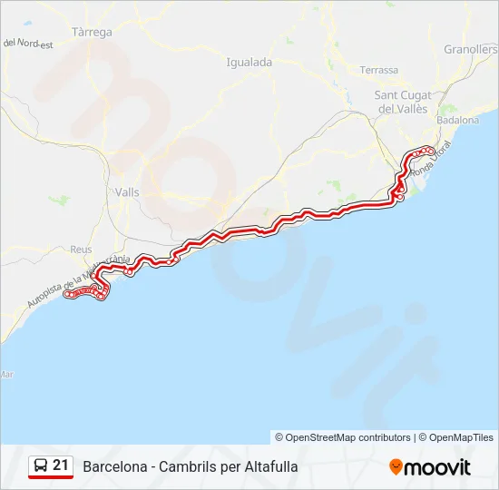 21 Bus Line Map