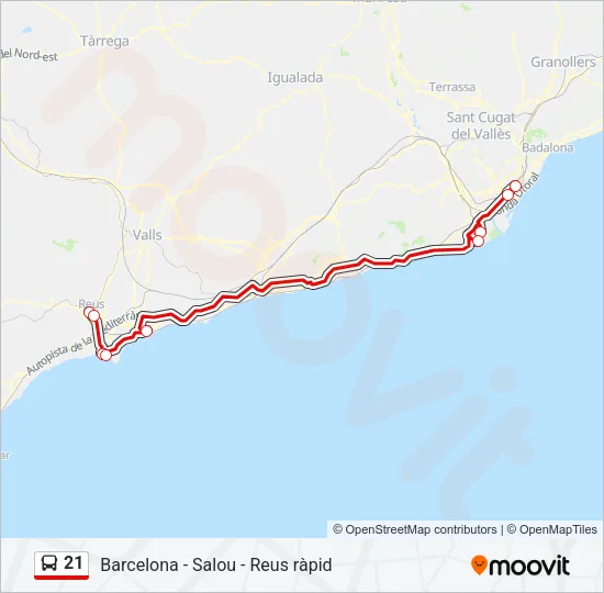 21 Bus Line Map