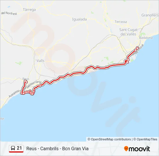 21 Bus Line Map