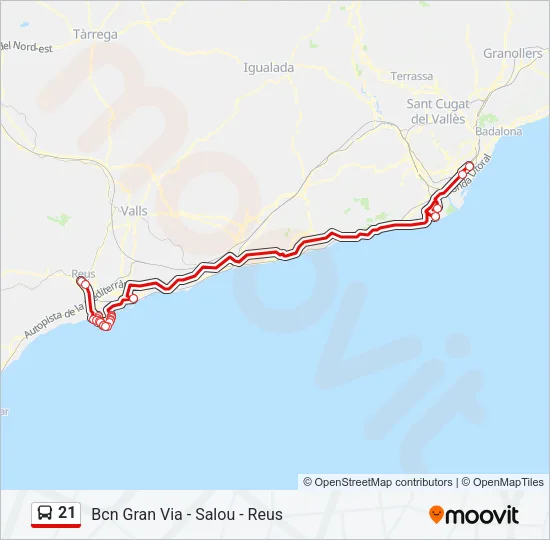 21 Bus Line Map