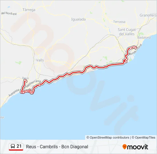 21 Bus Line Map