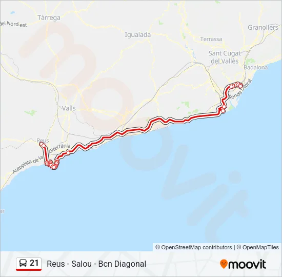 21 Bus Line Map