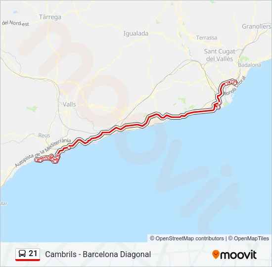 21 Bus Line Map