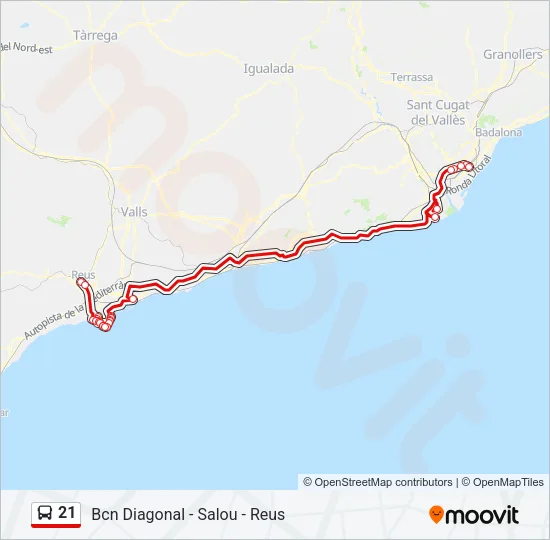 21 Bus Line Map