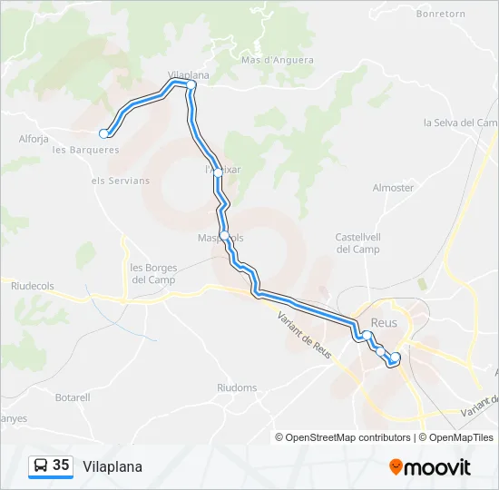 35 Bus Line Map