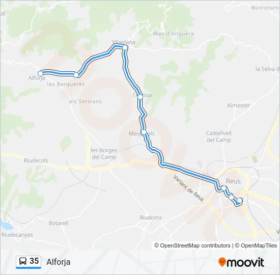 35 Bus Line Map