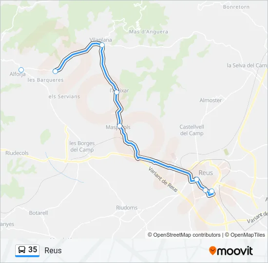 35 Bus Line Map