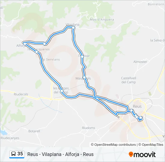 35 Bus Line Map