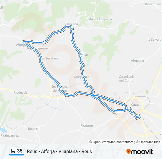 35 Bus Line Map