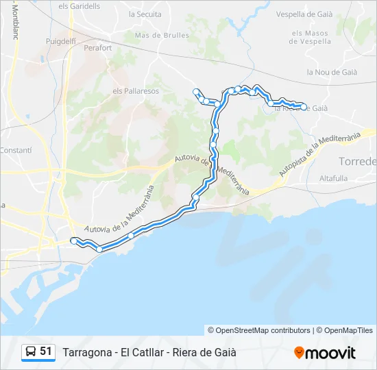51 Bus Line Map