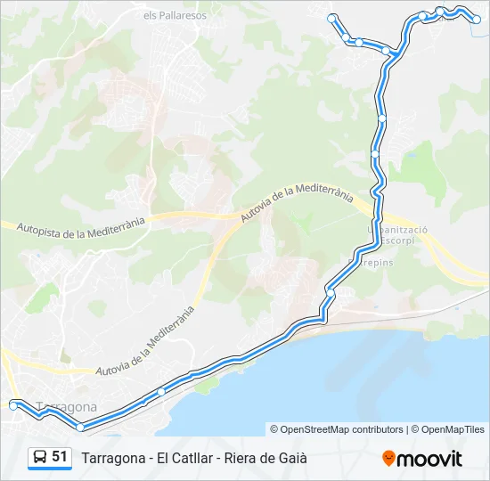 51 Bus Line Map