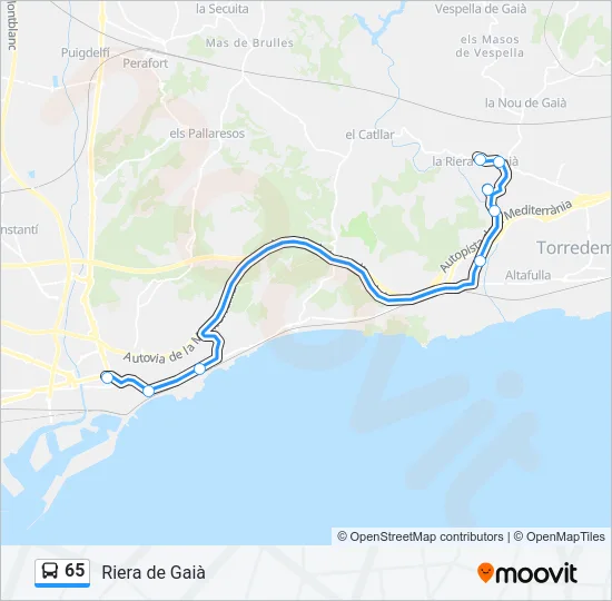 65 Bus Line Map