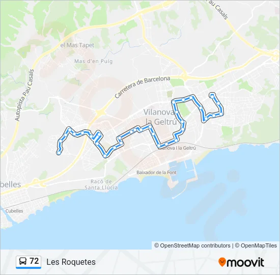 72 Bus Line Map