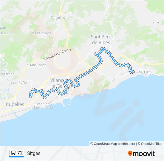 72 Bus Line Map