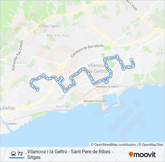 72 bus Line Map