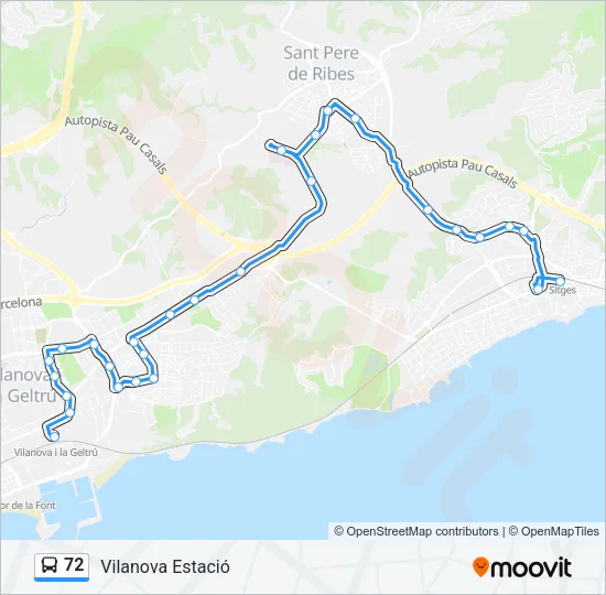 72 Bus Line Map