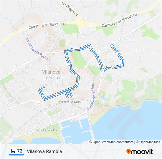 72 Bus Line Map