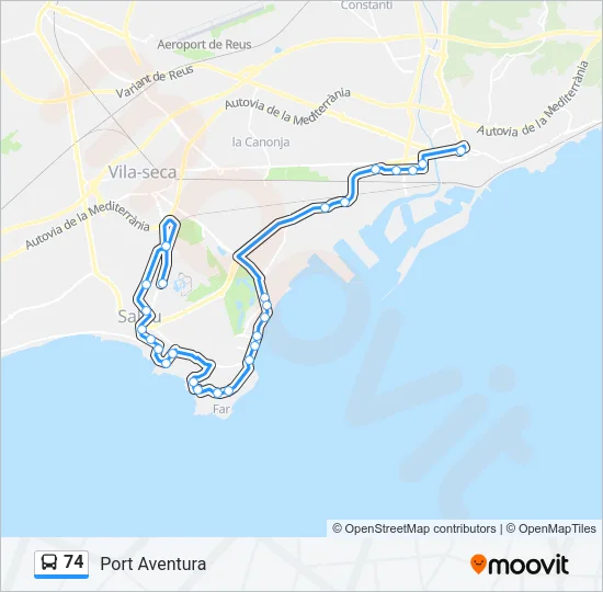 74 Bus Line Map
