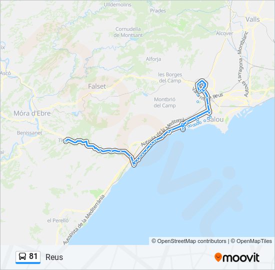 Mapa de 81 de autobús