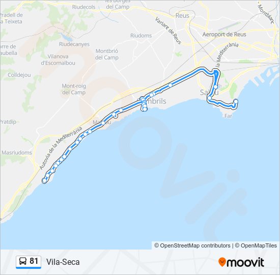 Mapa de 81 de autobús