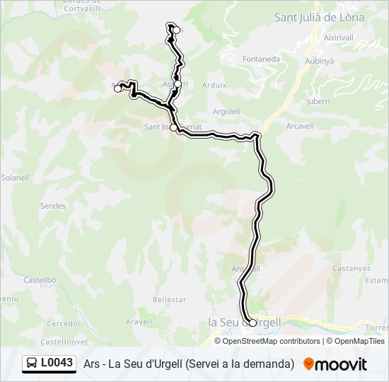 Mapa de L0043 de autobús