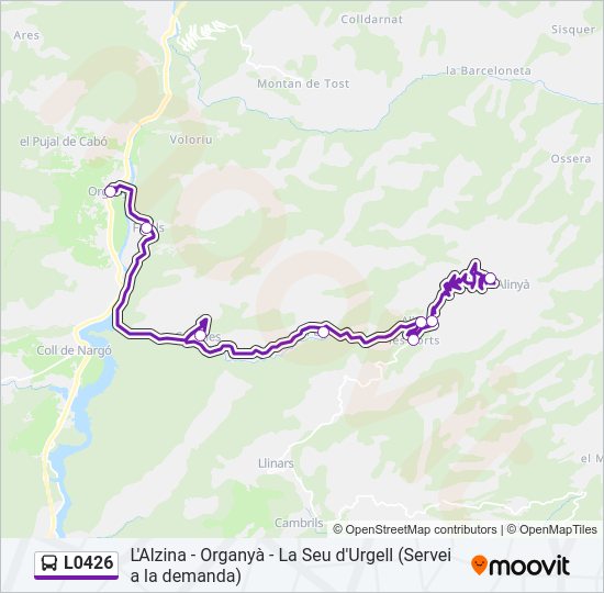 Mapa de L0426 de autobús