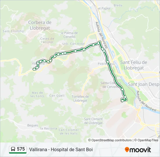 575 Bus Line Map