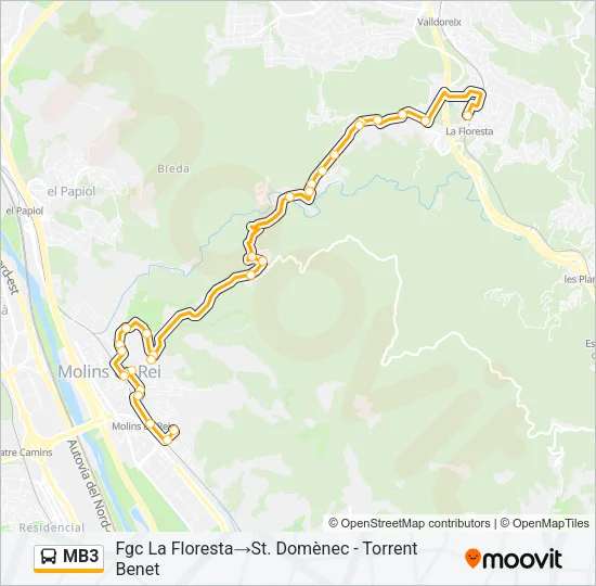 MB3 Bus Line Map