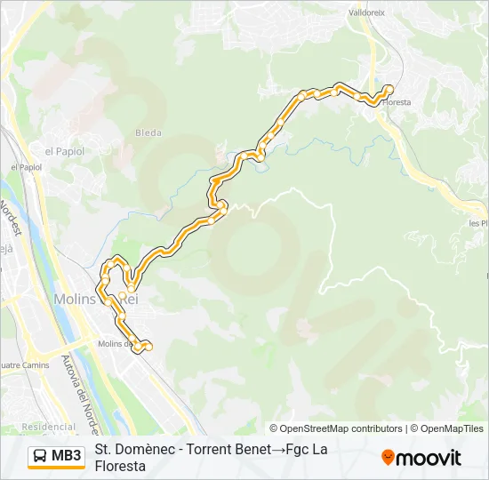 MB3 Bus Line Map