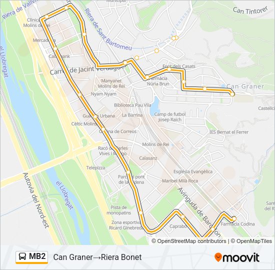 MB2 Bus Line Map