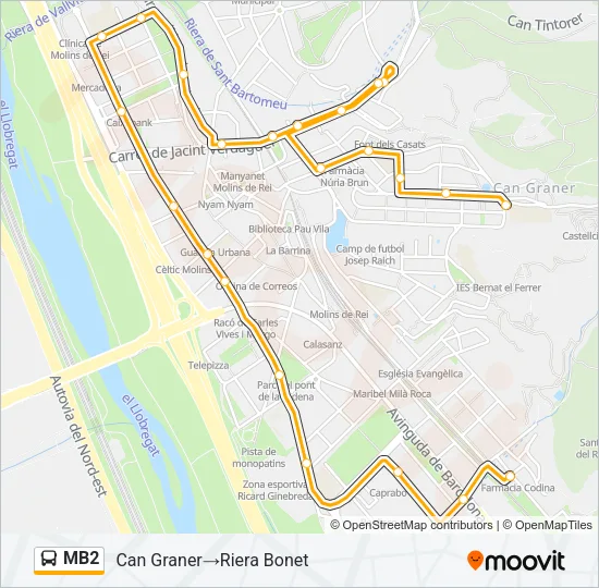 MB2 Bus Line Map