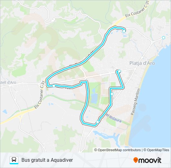 Mapa de AQUADIVER de autobús