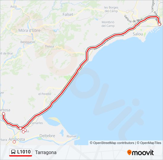 Mapa de L1010 de autobús