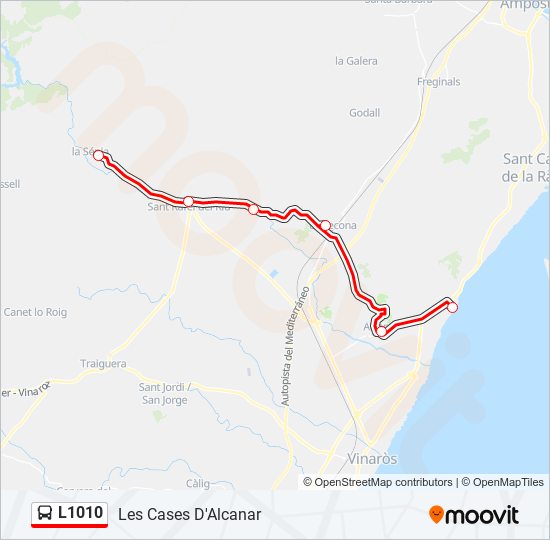 L1010 Bus Line Map