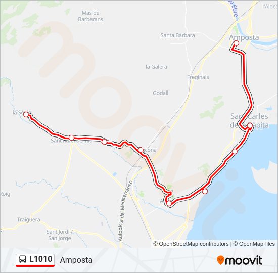 L1010 Bus Line Map