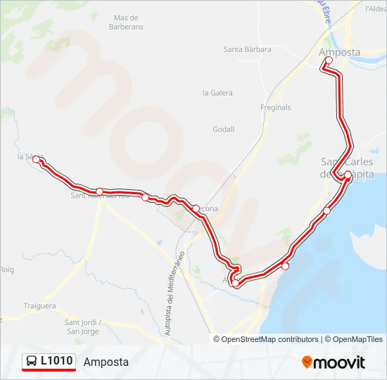 L1010 bus Mapa de línia