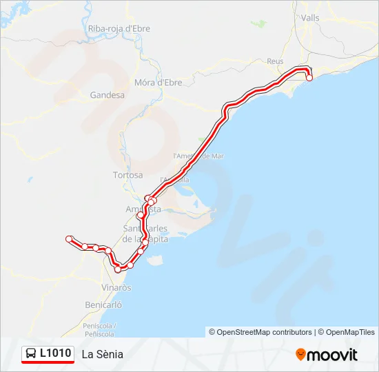 L1010 bus Mapa de línia