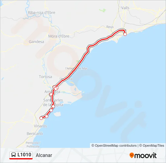 L1010 Bus Line Map