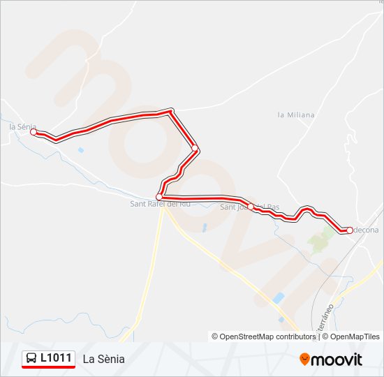 Mapa de L1011 de autobús