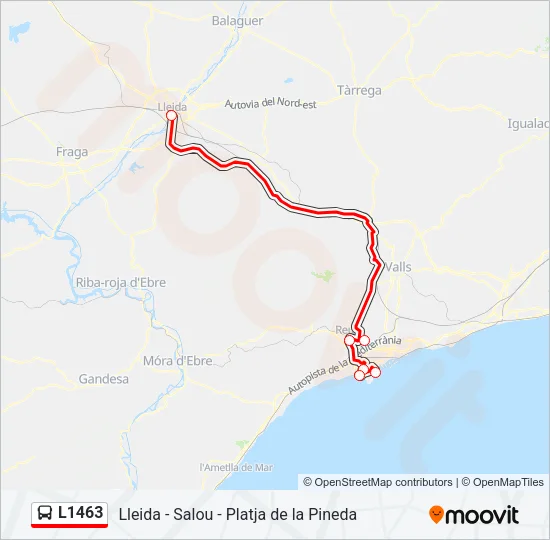 L1463 Bus Line Map