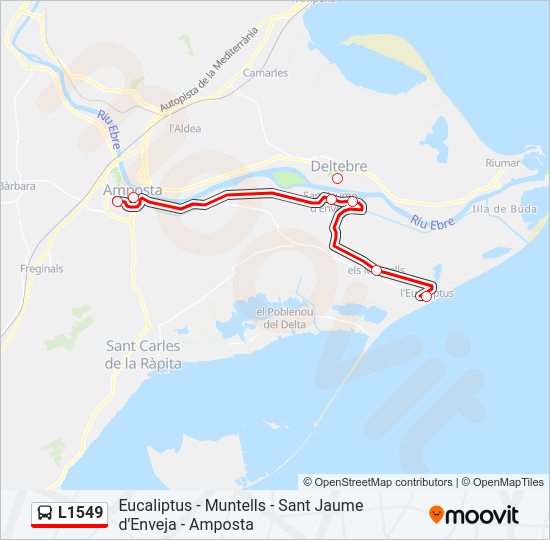 Mapa de L1549 de autobús
