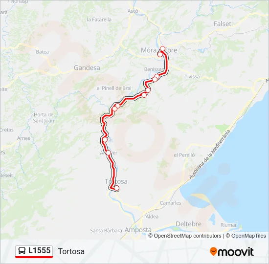 L1555 Bus Line Map