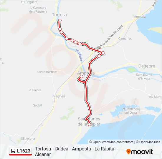 L1623 Bus Line Map