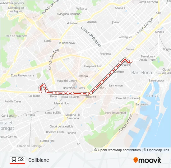 52 Bus Line Map
