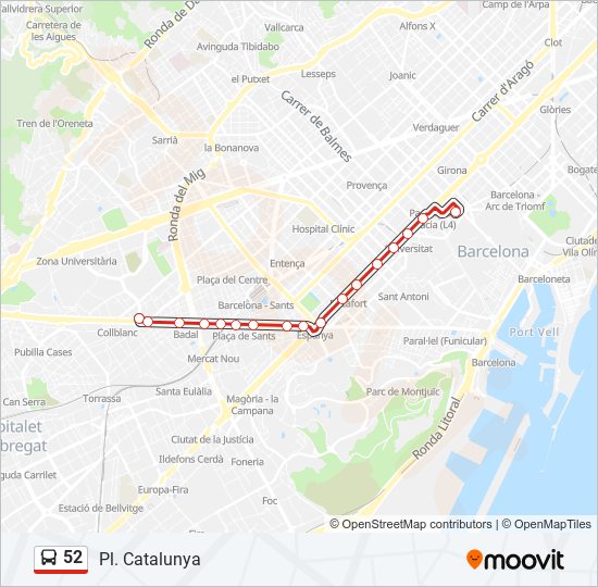 52 bus Line Map